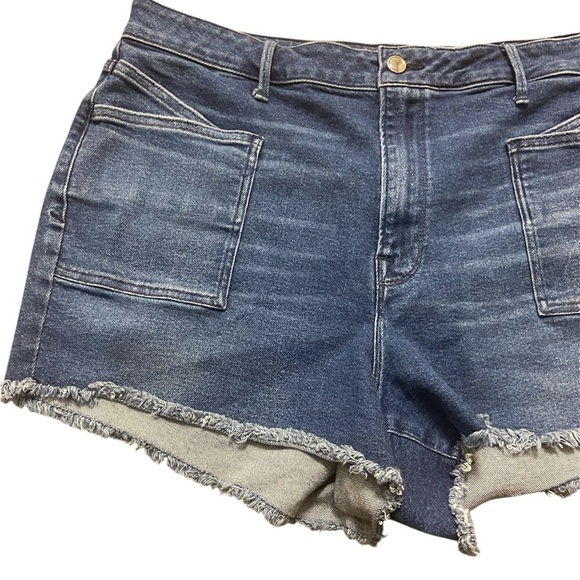 Good‎ American frayed shorts high rise stretch women Sz 18 - Picture 3 of 6